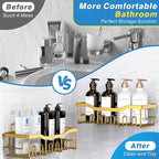EUDELE 5-Pack Rustproof Stainless Steel Shower Caddy – No Drill Adhesive Bathroom Organizer with Large Capacity, Spacious Shower Shelves for Inside Shower, Kitchen & Home Decor Storage-XL Size
