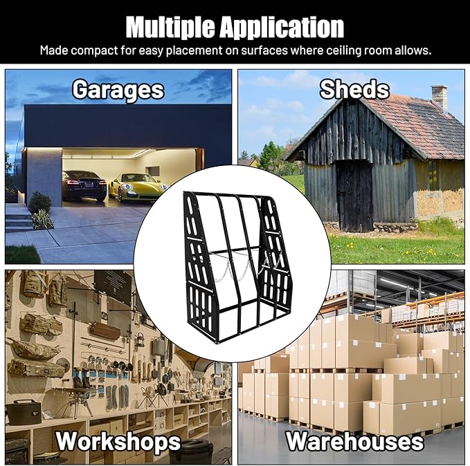 1500LBS Vertical Bar Rack Standing Storage Rack, 47" W x 24" D x 60" H Steel Vertical Long Parts Storage Rack with Galvanized Chains & 2 Side Pegboards, 4 Bays Lumber Storage for Garage Storage