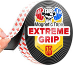 Flexible Magnetic Tape (10 feet x 1 inch) - Magnetic Strip with Strong Self Adhesive - Ideal Magnetic Roll for Craft and DIY Projects - Sticky Magnets for Fridge and Dry Erase Board