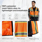 SRsafety High Visibility Vest, Security Vest with 9 Pockets,Mesh Safety Vest for Construction Workers Sanitation Workers