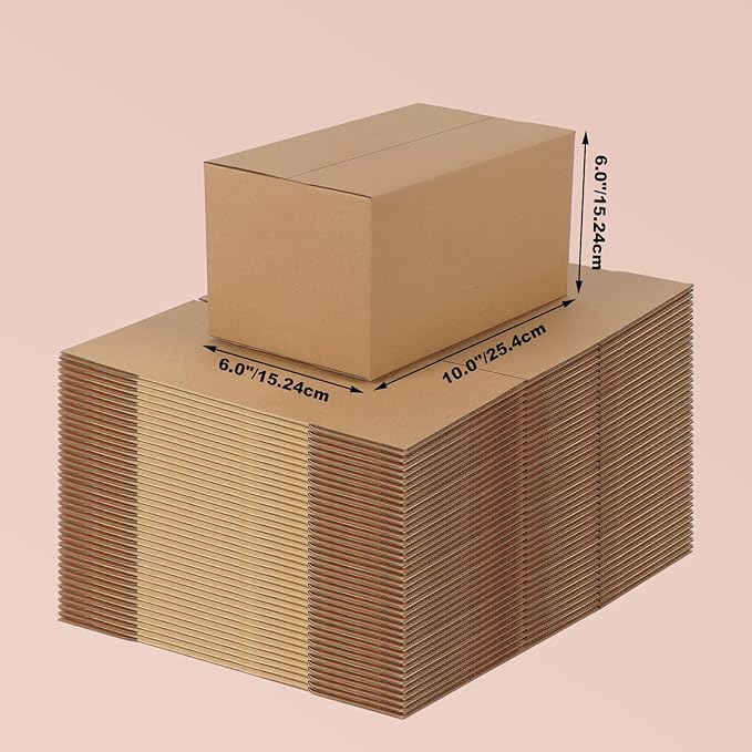 Edenseelake 40 Pack 10x6x6 inches Shipping Boxes Medium Cardboard Boxes for Packing, Moving, Mailing, Brown