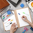 6 Sides Whiteboard Notebook Portable Whiteboard Dry Erase Notebook Portable Dry Erase Board Double Sided Folding Whiteboards White Board for Office Study Meeting(Khaki,A4: 9"×12”)