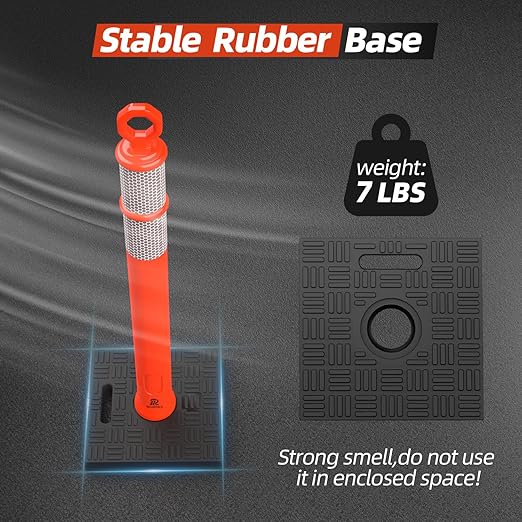 RoadHero 42 Inch Delineator Post with Base, Portable Orange Traffic Delineator Posts Cones with Reflective Collars for Parking Lots, Road Safety, Construction Events (6 Pack)