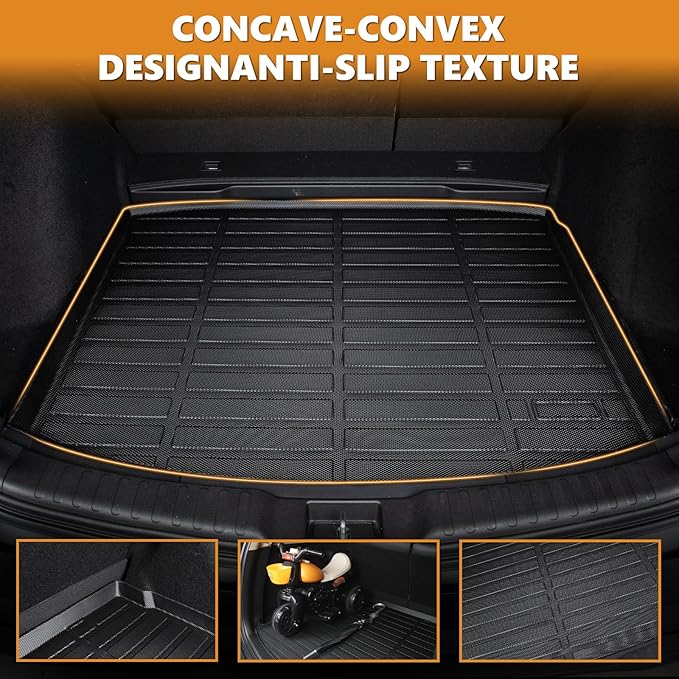 AIPOIL® Floor Mats & Cargo Liner Set for 2015-2026 Ford Mustang (Without Subwoofer in The Trunk & Not for Ford Mustang Mach-E) All Weather Protection Full Set Accessories - Black