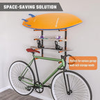 Lumber Storage Rack, Snap-Fit Connection Lumber Rack Wall Mount, Heavy Duty Metal 4 Level-32 Inch Wood Storage Rack
