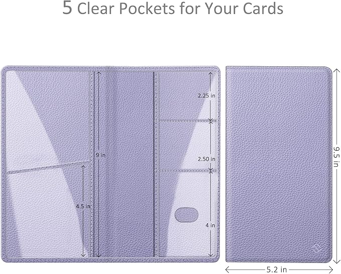 FINPAC Car Registration and Insurance Card Holder, Vehicle Glove Box Card Organizer Wallet Automobile Accessories for License