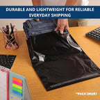 Black Plastic Poly Mailers 14.5"x19" | Shipping Bags for Clothing, Books & Accessories | Durable Shipping Envelopes | Waterproof, Tear-Proof with Strong Self-sealing Adhesive | 100-Pack