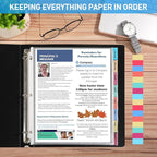 HABGP Binder Dividers with Tabs, 8 Tab Sheet Protectors for 3 Ring Binder, Clear Dividers for 3 Ring Binder Page Protectors, Notebook Binder Sleeves with Pockets, 3 Set (24 Pcs)
