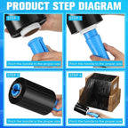 Jutom 16 Pcs Stretch Wrap Roll Plastic Wrap for Moving with 2 Handles 5 x 1000 ft Packaging Shrink Film Self Adhering Shipping Supplies for Moving Furniture Pallet(Black, Blue)