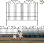10 Panels No Dig Decorative Outdoor Garden Fence, 40 in(H) X 23.6 ft(L) Animal Barrier Fencing, Rustproof Portable Fence, Temporary Dog Fence Outdoor for Yard, Outside, Backyard, Patio