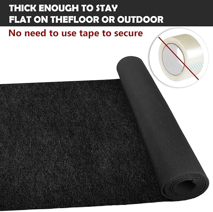 450 GSM Extra Thick Waterproof Black Carpet Runner for Events Decorations, 3X15 Ft Not Slip Red Runner Aisle Runway Rug for Wedding, Party, Banquet, Activity Entrance and Special Events Decorations