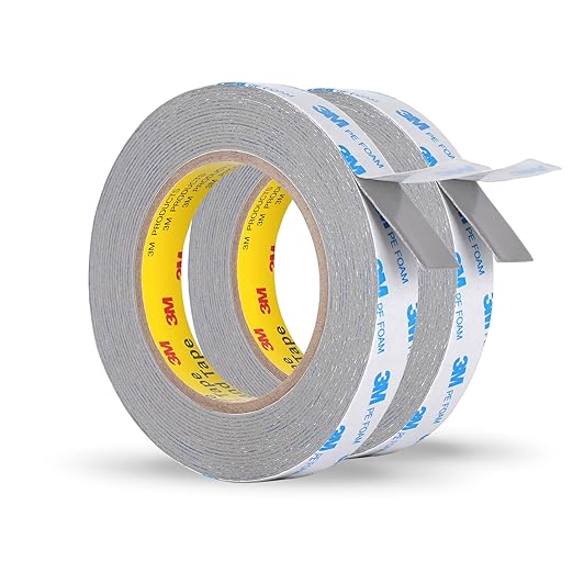 Double Sided Foam Tape 0.75in×20Ft (2 Pack) – Heavy Duty Mounting Tape Made of 3M PE Foam for LED Strips, Signs, Home Decor – Waterproof Adhesive for Plastic, Metal, Glass, Indoor & Outdoor Use