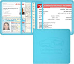 Car Insurance and Registration Holder, 5.5 x 5 Inch PU Leather Vehicle Glove Box Organizer Wallet Case for Insurance Card, Driver License, Paperwork - Mint Green