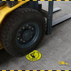 Mighty Line Forklift Floor Sign for Safety, Warning, Heavy-Duty, Peel and Stick, Adhesive, Industrial Quality, No Forklift Traffic, 12"