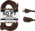 Iron Forge Cable Outdoor Brown Extension Cord 50 ft - 16 Gauge 13 Amp Heavy Duty Brown Outdoor Extension Cords 3 Prong - 16/3 SJTW - Great for Outdoor