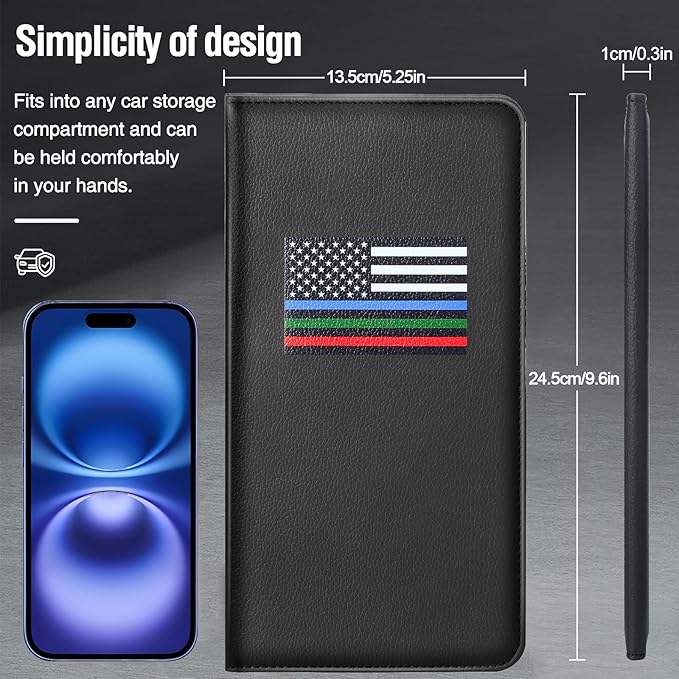 Car Insurance and Registration Card Holder | for BMW Ford Tesla Cadillac All Cars | Store Cards, ID License & Essential Documents | Premium Leather with Magnetic Closure