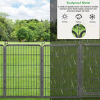 Decorative Garden Fence with Gate, 32 in(H) x 43 ft(L) Rustproof Metal Fence Panels No Dig Fence with Full Panel Gate, Dog Fence Outdoor for Yard, Animal Barrier Garden Fencing for Yard