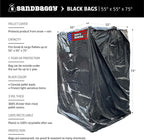 Sandbaggy Black Pallet Covers | Made in USA | Tarp Fits Large Pallets Up to 55" x 55" x 75" | Built w/ 1 Year UV Protection | Heavy Duty 3 Mil Thick Plastic (Pack of 100, 3 Mil Thick)