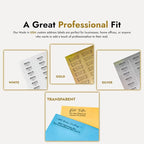 Return Address Labels Personalized, 1 Sheet = 30 Labels, 2.6"L x 1"H - Matte Finish Personalized Address Labels - Return Labels Personalize Self Adhesive - Custom Address Labels (Script, Clear)