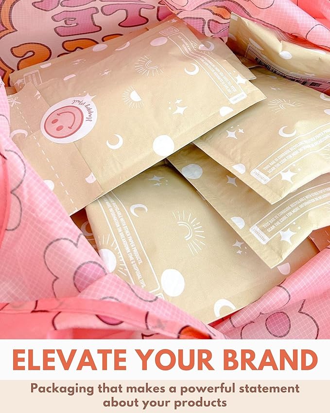 Paper Bubble Mailers 6x9-25 Pack Biodegradable Shipping Bags for Stationery and Small Accessories - Impack Self-Seal Eco Friendly Thick Mailing Envelope for Small Items - Celestial Tan