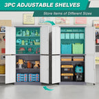 Metal Storage Cabinets with Doors and Shelves,71" Garage Storage Cabinet with Locking Doors,Tall Storage Cabinets with Lock for Home,Office,Gym,Bathroom,Kitchen