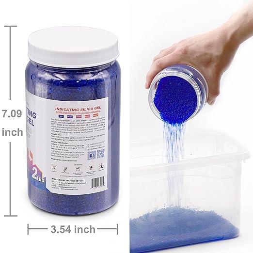 Silica Gel 6 LBS, Indicating Silica Gel (Blue to Pink), Reusable Silica Gel Desiccant Dehumidifier