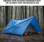 10x18 Blue Waterproof Tarp – Heavy Duty 5 MIL Thick Outdoor Tarpaulin Cover - Multi Purpose Protection for Camping, Tent, Roof, Patio, Pool, Floor, Furniture, Boat, Truck Beds, Pack of 2