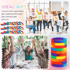 Liliful 100 Pcs Silicone Rubber Wristbands Rubber Wristband Bracelet Bands for Silicone Wristbands for Women Men(Mixed Color)