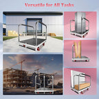 2IN1 Heavy Duty Panel Truck, 36" x 24" Platform Cart w/Rubber Mat & 3 Handrails, 2600 lbs Capacity Drywall & Lumber Cart, Flatbed Cart w/2 Swivel Casters, All-Steel Hand Truck Push Cart