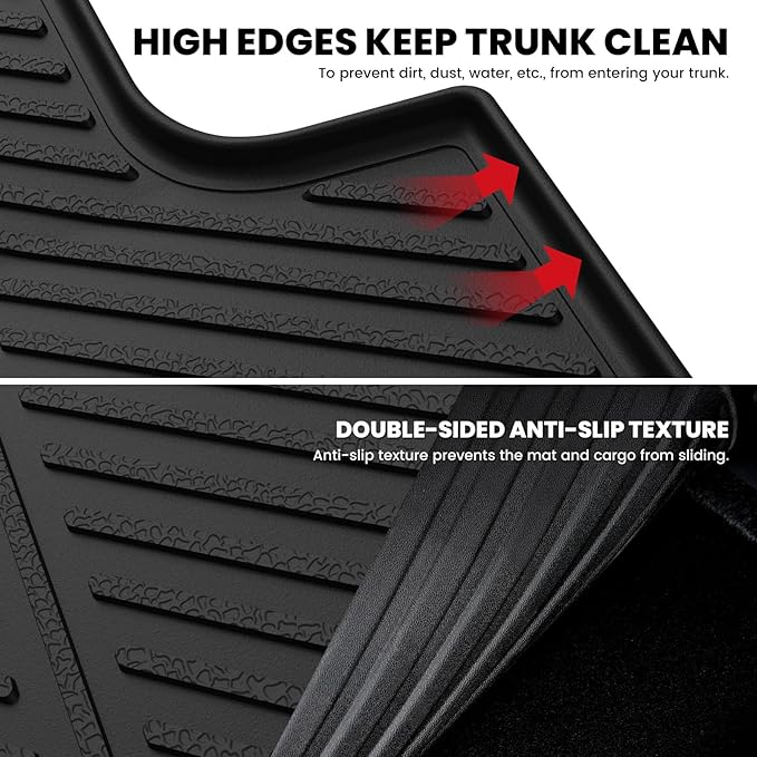 LASFIT Cargo Mat for Nissan Altima 2019-2025, All Weather TPE Custom Fit Easy Clean Durable No-Curling Trunk Mat for Altima 2019 2020 2021 2022 2023 2024 2025 Cargo Liner Cargo Tray, Black
