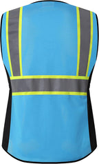 Safety Vest for women, Hi vis Reflective Lady Work vest With 9 Multi Pocket And Zipper