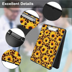Clipboard with Storage,Office Supplies Nursing Clipboards Folder with Pen Holder Plastic Foldable Clip Board with Storage for Nurse Teacher,Sunflower Leopard Print