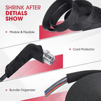 2 in 1 Heat Shrink Braided Sleeving Fabric Tubing-Ideal fit Irregular Shape Hose/Cable/Wire (3/4"(19mm), 32FT)