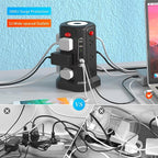 Surge Protector Power Strip with 5 USB Ports(1 USB C PD20W), 2nd Generation PASSUS Power Strips with Night Light, 10FT Extension Cord with Multiple Outlets for Home Office Dormroom Essentials