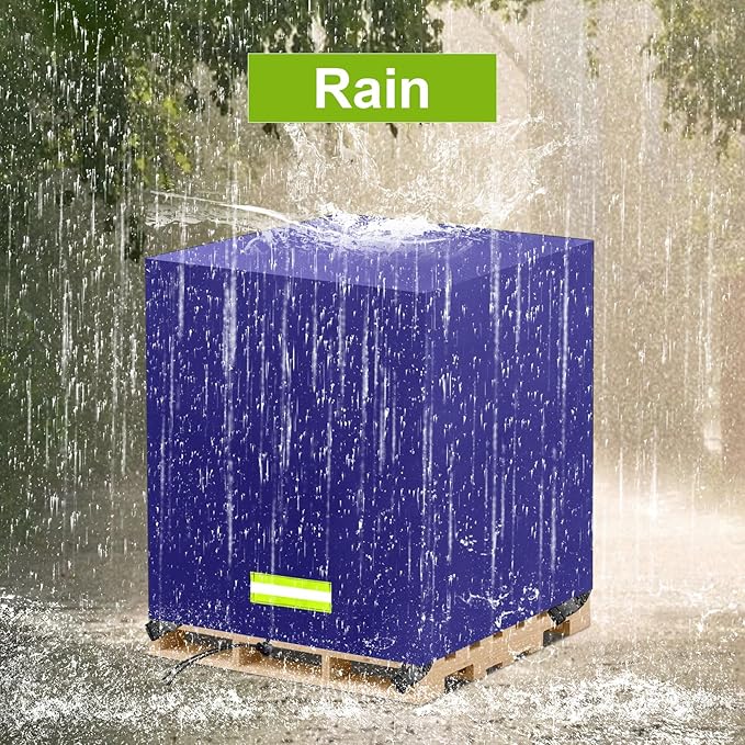 Pallet Cover Tarp Waterproof, Pallet Covers Heavy Duty Waterproof bulk Pallet Covers 48 x 48 x 60'' Outdoor Pallets Tarps Bulk Box Cover 48 x 48 x 60'' Custom Blue Fits Wood Patio Furniture