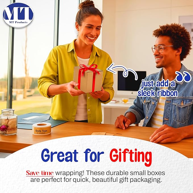 MT Products Sturdy Kraft Corrugated Cardboard Shipping Boxes 6" x 6" x 6" - Small Mailing/Moving Boxes for Transport - Pack of 10
