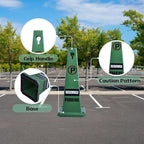 26.5" Caution Cones, 4-Sided Visible Safety Signs with Heavy Rubber Base, Warning for Slip & Fall Prevention, Indoor/Outdoor Use (8, Reserved Parking-Green, 26.5 inch)