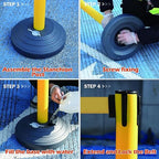 6 Pack Yellow Crowd Control Stanchions with 10FT Retractable Belts, Water Filled Base Posts, Barrier System for Lines, Events, and Public Spaces