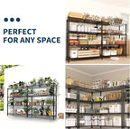 Garvee Metal Storage Shelves Heavy Duty Metal Shelving, 4-tier Wire Shelving Unit Shelves for Storage, Adjustable Shelf Organization for Garage Pantry Kitchen Commercial Basement, 59"W*13.8"D*59.5"H