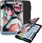Clipboard with Storage Box & Pen Holder,Heavy Duty Clip Boards 8.5x11 for Nursing,High Capacity,School & Office Supplies,Vintage Floral
