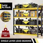 5000lbs78.74,Storage Shelves Garage Metal Shelving Heavy Duty Garage Shelves Adjustable Storage Shelves for Industrial, Factory,41" W X 19.6" D X 78.74" H (Yellow and Black, W78.7*D23.6*H78.7)