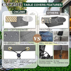 Square Heavy Duty Patio Table Covers Waterproof, 600D Outdoor Dining Table and Chair Set Covers, Outdoor Furniture Cover Waterproof for Sectional Sofa Couch 32''L x 32''W x 28''H, Grey