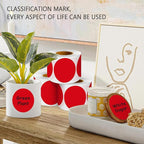 PARLAIM 3" Diameter Round Red Color Coding Sticker, 4 Rolls 2000PCS Circle Dot Label,Permanent for Inventory Box Labeling