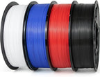 iSANMATE ASA Filament 1.75mm Bundle 4KG (8.8lbs), UV & Weather Resistant 3D Printer Filament Perfect for Outdoor Functional Parts, Black+White+Red+Blue