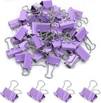 50 Pack Medium Purple Binder Clips 1 Inch (25 mm), Colored Paper Clamps, Middle Size Paper Clips for Office Home School Business 1"