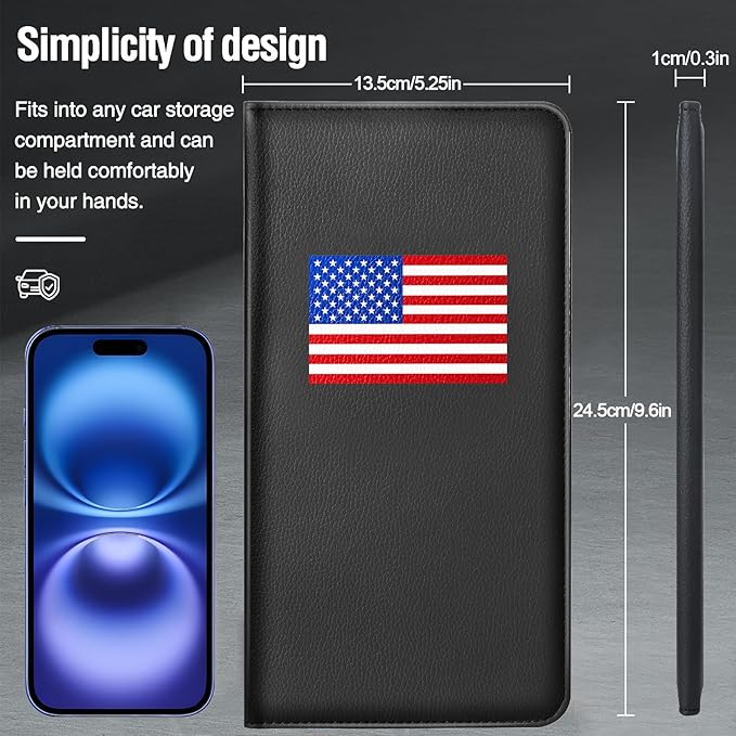 Car Insurance and Registration Card Holder | for BMW Ford Tesla Cadillac All Cars | Store Cards, ID License & Essential Documents | Premium Leather with Magnetic Closure