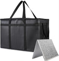 Bodaon Insulated Food Delivery Bag With Hard Bottom, XXXL Pizza Cooler Bags, Rideshare Delivery Bag, Grocery Shopping and Catering Thermal Cold/Hot Styrofoam Carrier for Travel/Car