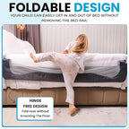 TotCraft Flexguard Height & Length Adjustable Bed Rail for Toddlers – Fits Twin, Full, Queen & King Beds – 35.5″ or 59″ Two Fixed Lengths – 14 Height Levels – ASTM Certified Kids Safety Guard (Grey)