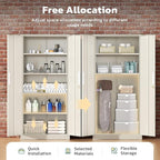 Greenvelly Metal Garage Storage Cabinet with 2 Doors and 4 Adjustable Shelves, 72”H Steel Lockable Storage Cabinet,Tall Metal Cabinet Locking File Cabinet for Office,Home, Garage, Gym, School