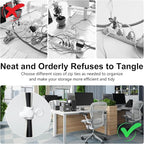 OneLeaf 30Pcs Cord Organizer, Silicone Cable Ties Reusable, Cord Ties for Electronics, Multipurpose Elastic Wire Ties, Travel Essentials for Cable Organizer, Wire Organizers for Fastening Cords